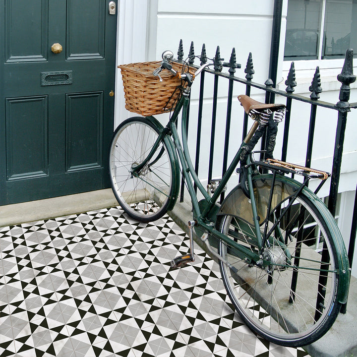 Victorian Albert 20 x 20cm Matt Porcelain Pattern Floor Tile - 0.6sqm perbox