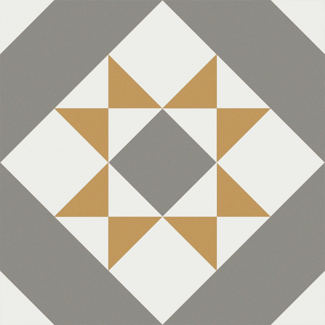 Victorian Elmer 20 x 20cm Matt Porcelain Pattern Floor Tile - 0.6sqm perbox