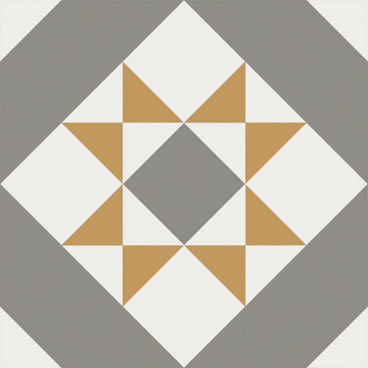 Victorian Elmer 20 x 20cm Matt Porcelain Pattern Floor Tile - 0.6sqm perbox