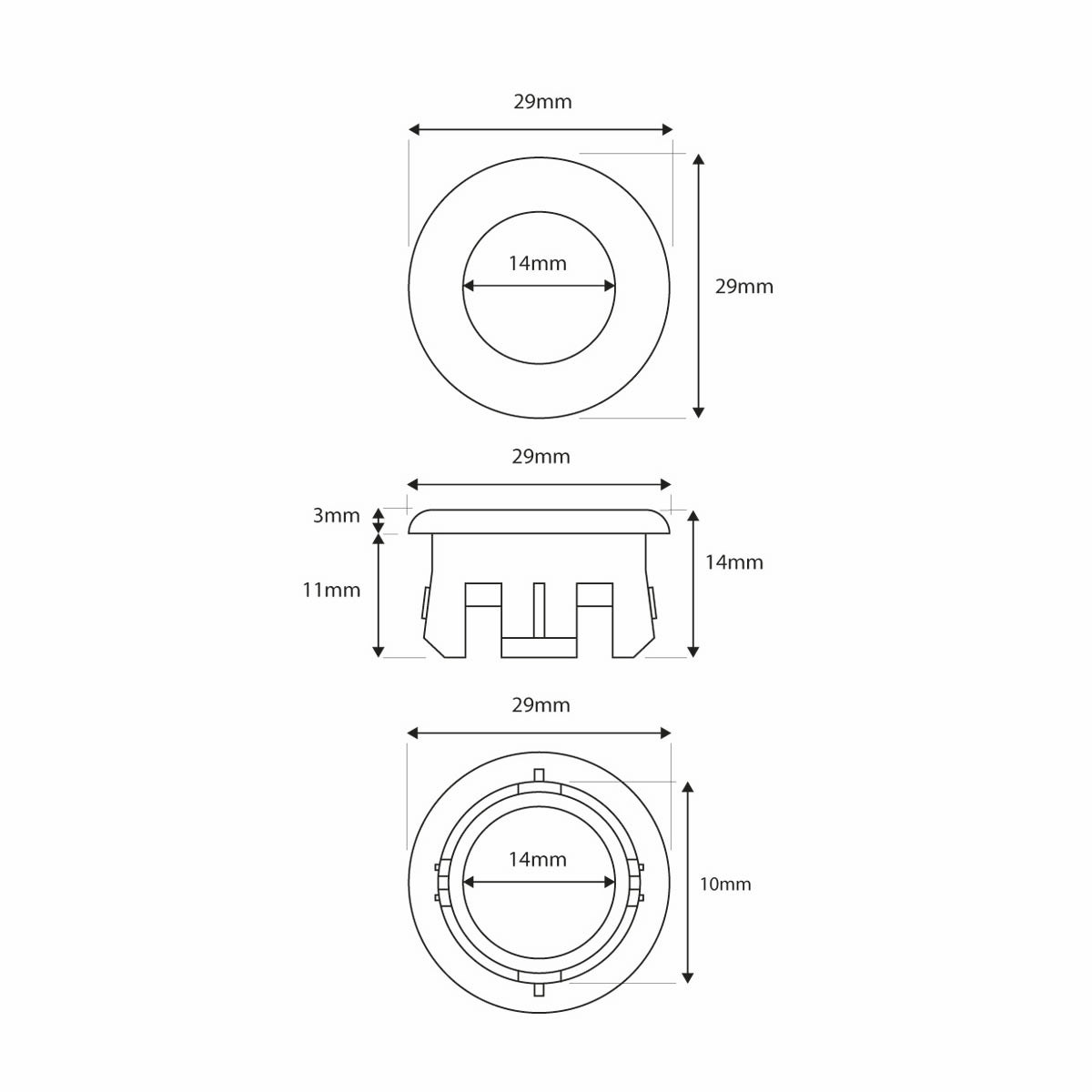 Eliseo Ricci Round Basin Over Flow - Brushed Bronze - Technical drawing