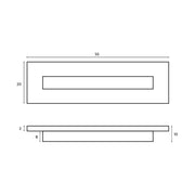 Eliseo Ricci Square Basin Over Flow - Brushed Bronze - Technical drawing