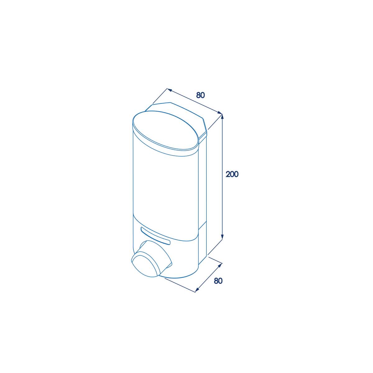 Croydex Euro Dispenser Uno - White - Technical drawing