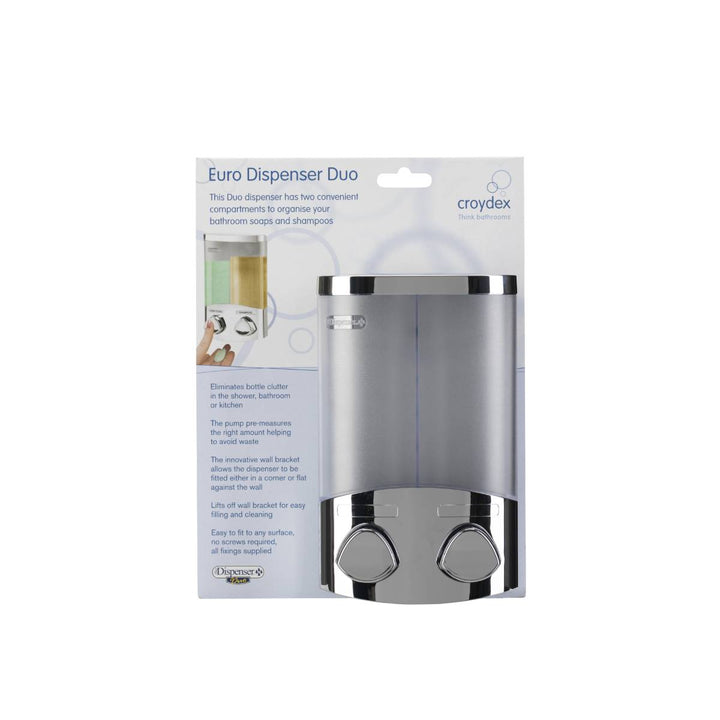 Croydex Euro Dispenser Duo - Chrome