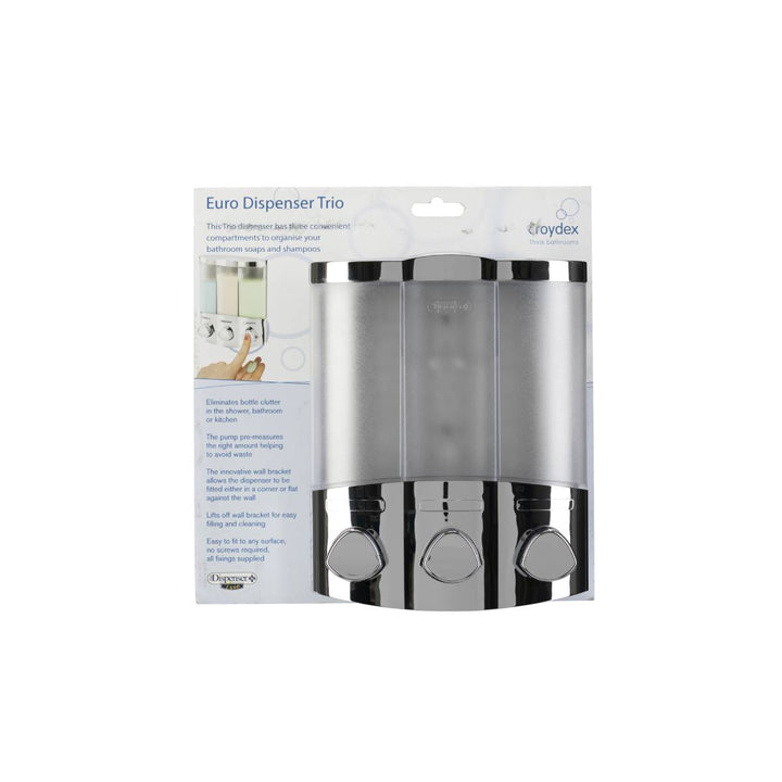 Croydex Euro Dispenser Trio - Chrome