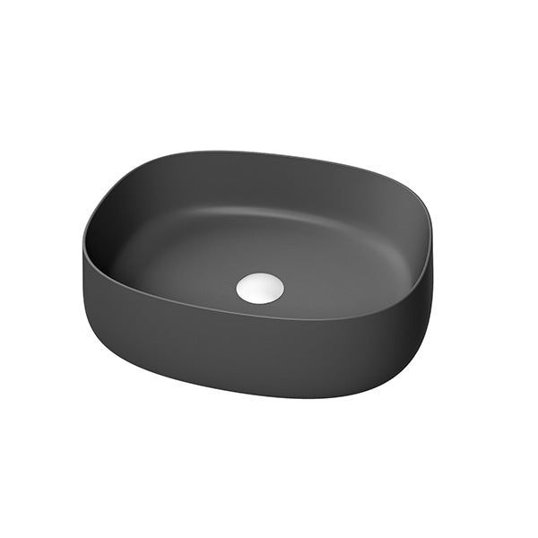 Olympia Paddle 500mm Counter Top Basin &amp; Click Clack Waste - Matt Black