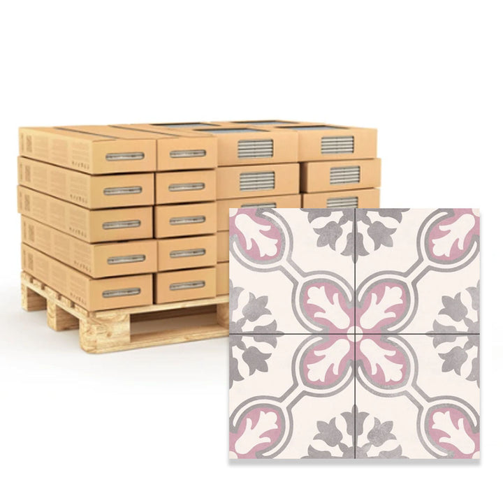 Swansea Amberley Orchid Pink 45 x45 Porcelain Pattern Tile  - 33.33sqm Pallet