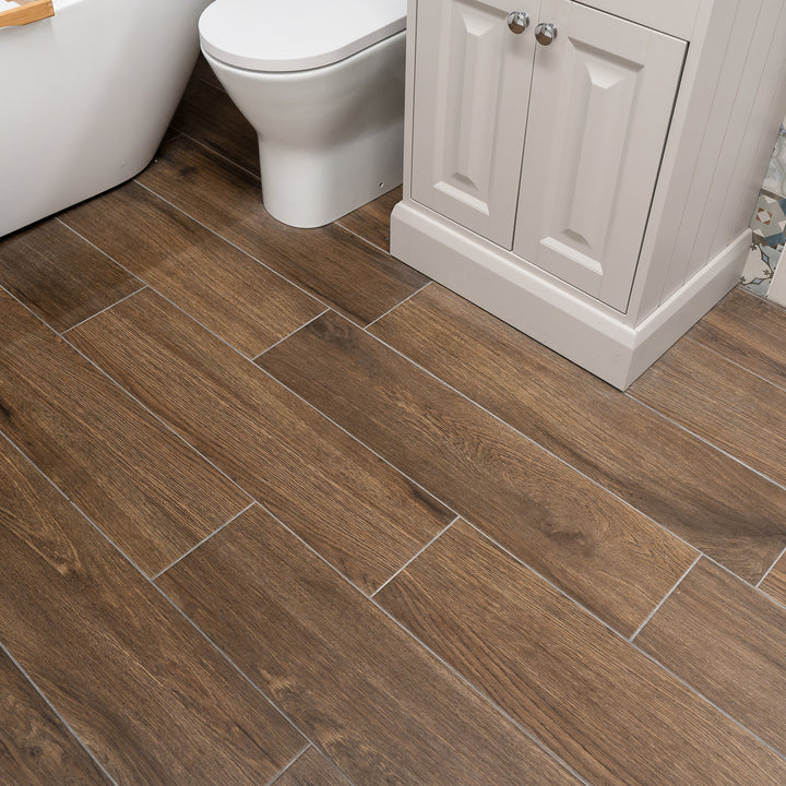 Alberto Cedarwood 22.5 x 90cm Wood Effect Floor Tile - 1.215sqm perbox