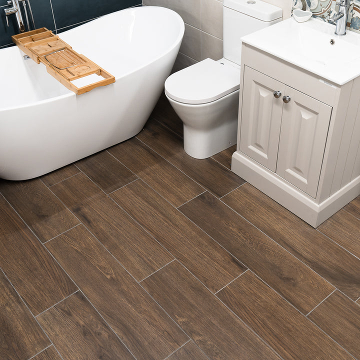 Alberto Cedarwood 22.5 x 90cm Wood Effect Floor Tile - 1.215sqm perbox