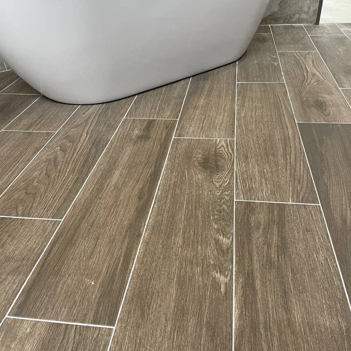 Alberto Cedarwood 22.5 x 90cm Wood Effect Floor Tile - 1.215sqm perbox