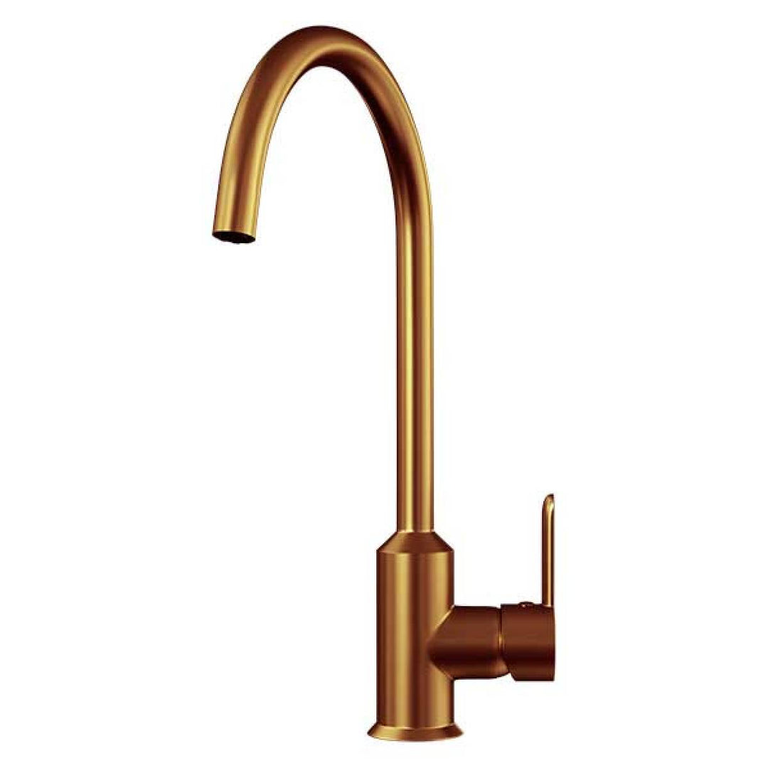 Entice Kitchen Sink Mixer with Swivel Spout &amp; Single Lever - Brushed Copper Finish