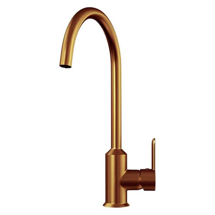 Entice Kitchen Sink Mixer with Swivel Spout &amp; Single Lever - Brushed Copper Finish