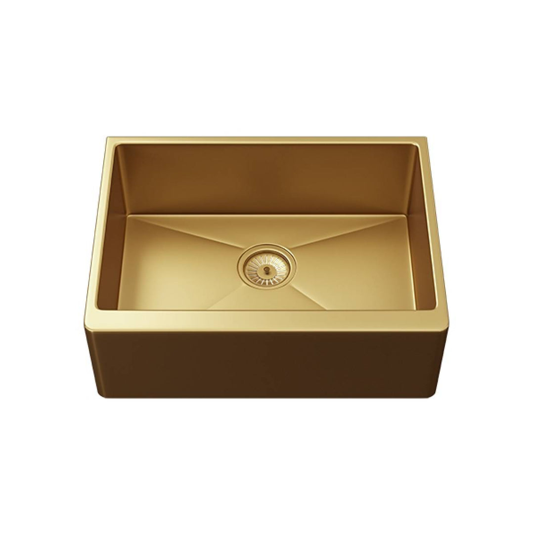 Excel Single Bowl Belfast Style Sink &amp; Waste - Gold Finish