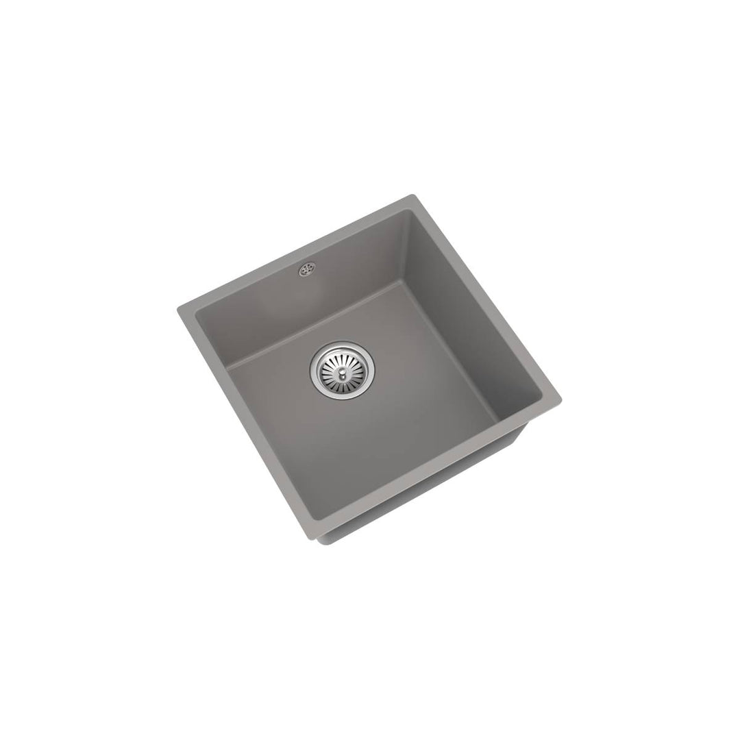 Ellsi Comite Granite Single Bowl Undermount Kitchen Sink & Waste - Matt Grey