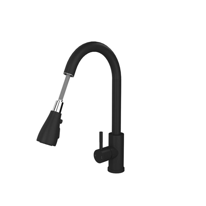 Ellsi Kitchen Sink Mixer with Pull out Spray and Swivel Spout - Matt Black