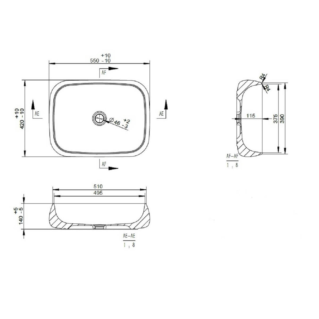 Objekt Ceramica Ontario 550mm Counter Top Basin