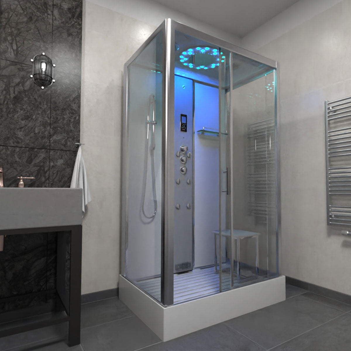 Insignia Platinum Rectangle Shower Cabin - 1150 x 850mm - Matt White ...
