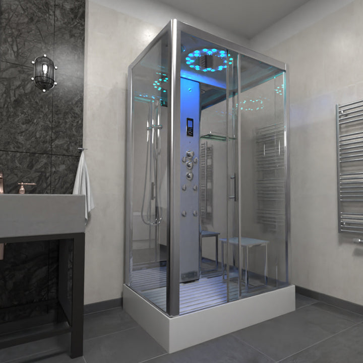 Insignia Platinum 1150 x 850mm Rectangle Steam Shower Cabin - Chrome
