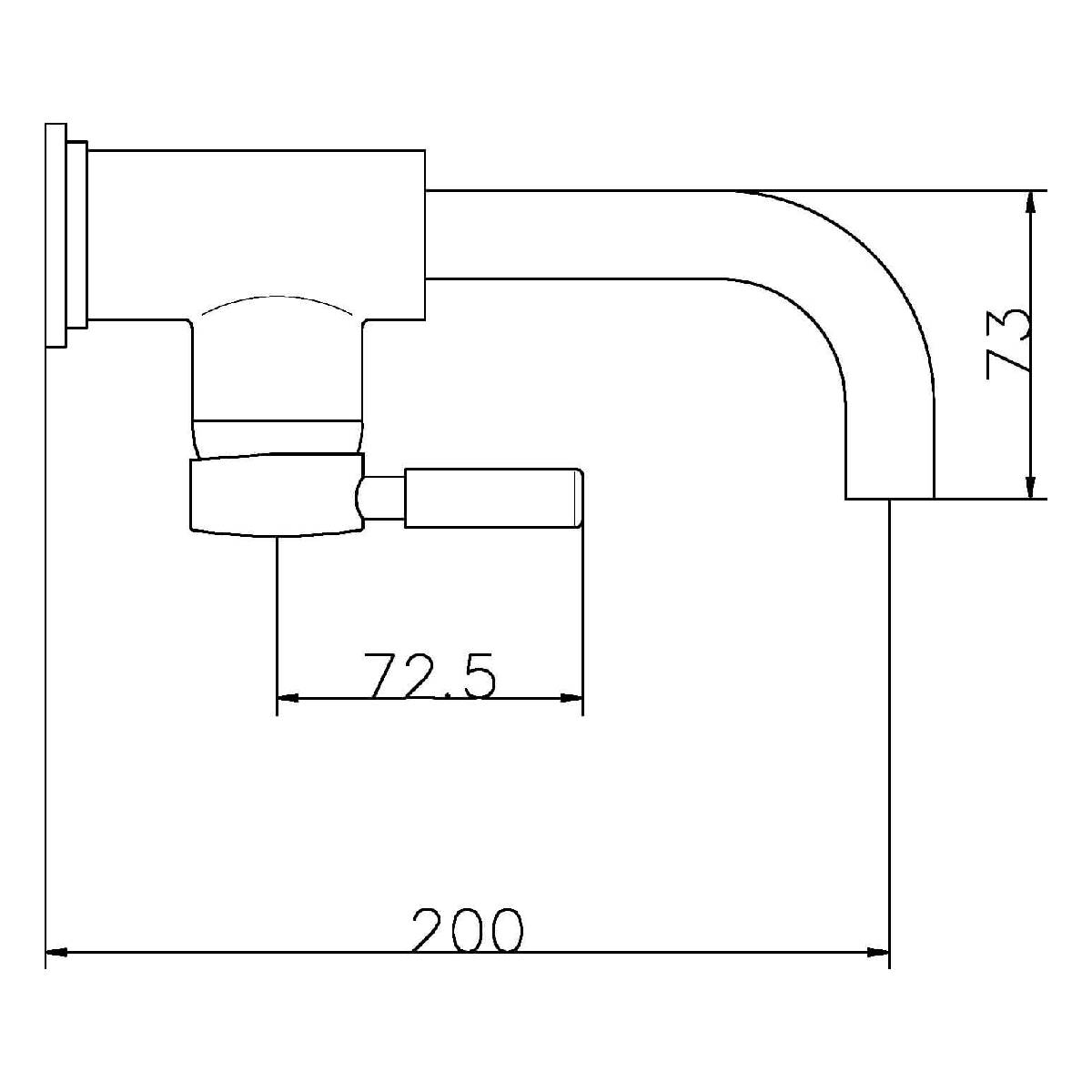 Hudson Reed Tec Single Lever Wall Mounted Basin Mixer PN381 - Technical drawing
