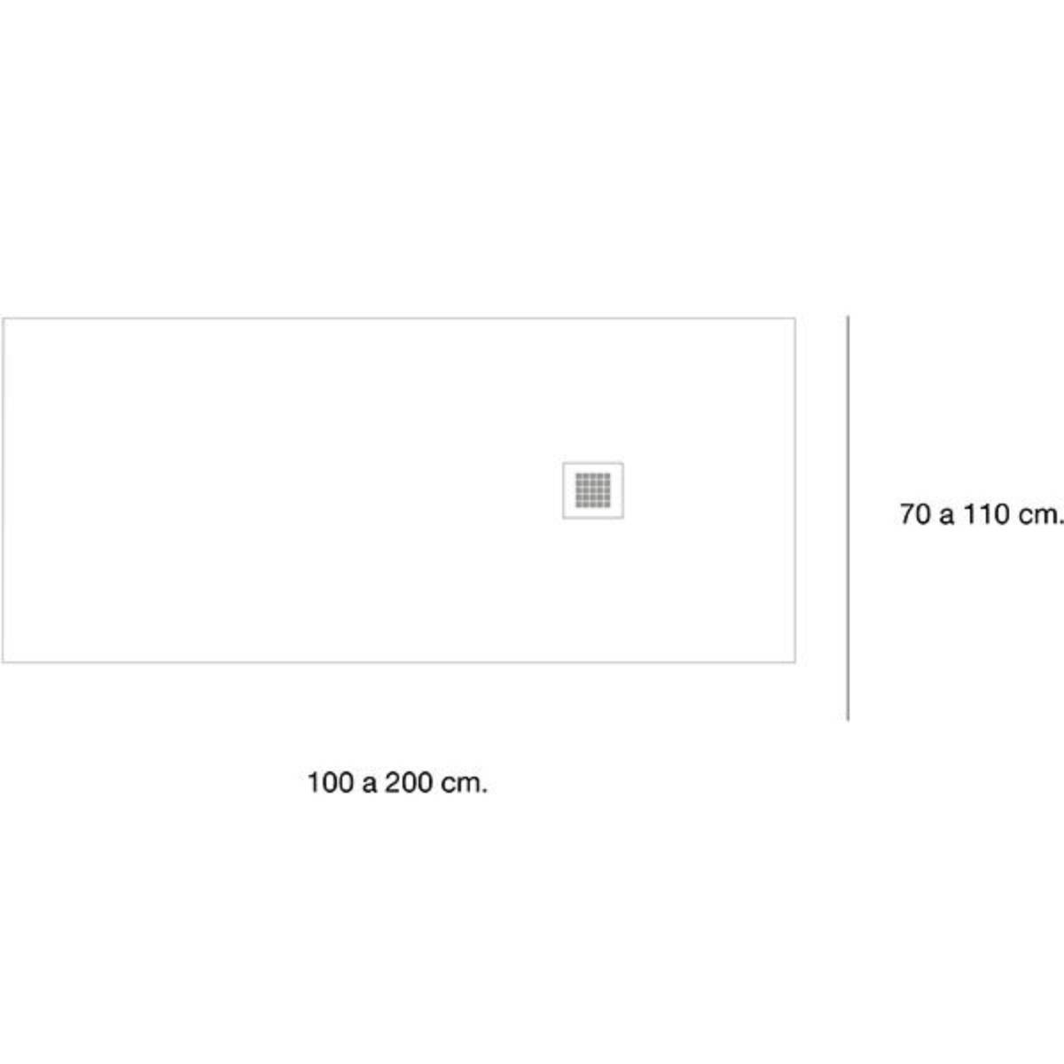 Poalgi 2000 x 700mm Slate Wetroom Tray - Polar - Technical drawing