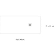 Poalgi 1500 x 800mm Slate Wetroom Tray - Cemento - Technical drawing