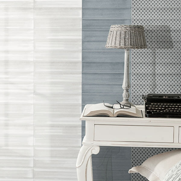 Poema White Decor Gloss Shiny 7.5 x 30cm White Body Wall Tile - 0.99sqm perbox