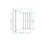 Viva Straight WC Pan Connector - Technical drawing