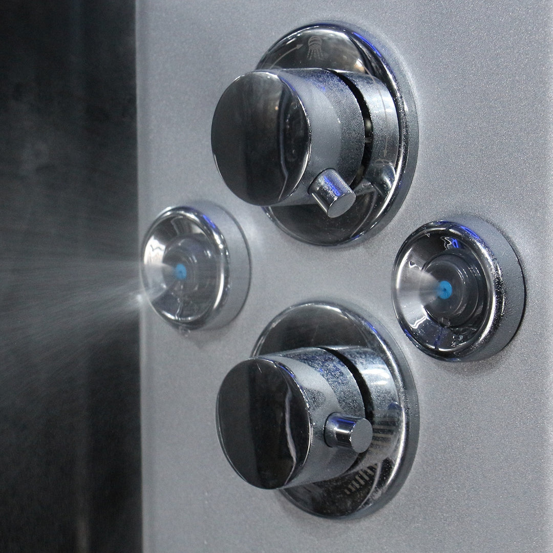Insignia Premium 900mm Quadrant Shower Cabin - Chrome Frame/Clear Glass - Anthracite Matte