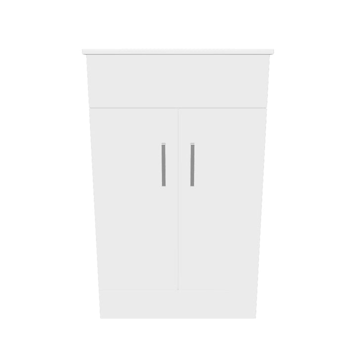 Bergo 500mm Floor Standing Vanity Unit &amp; Minimalist Basin - Gloss White