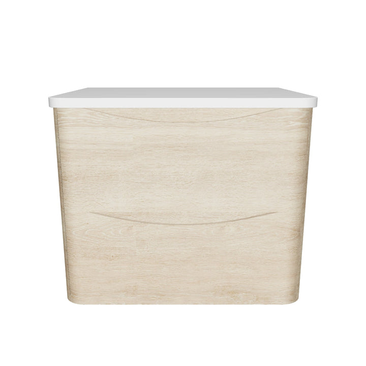 Baltimore 600mm Wall Hung Vanity Unit &amp; Worktop - Bardolino Oak