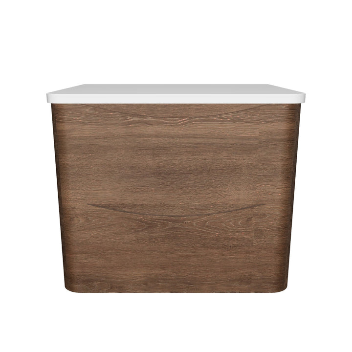 Baltimore 600mm Wall Hung Vanity Unit &amp; Worktop - Chestnut