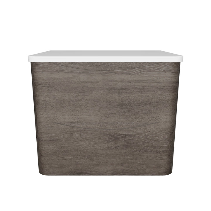 Baltimore 600mm Wall Hung Vanity Unit &amp; Worktop - Graphite Oak