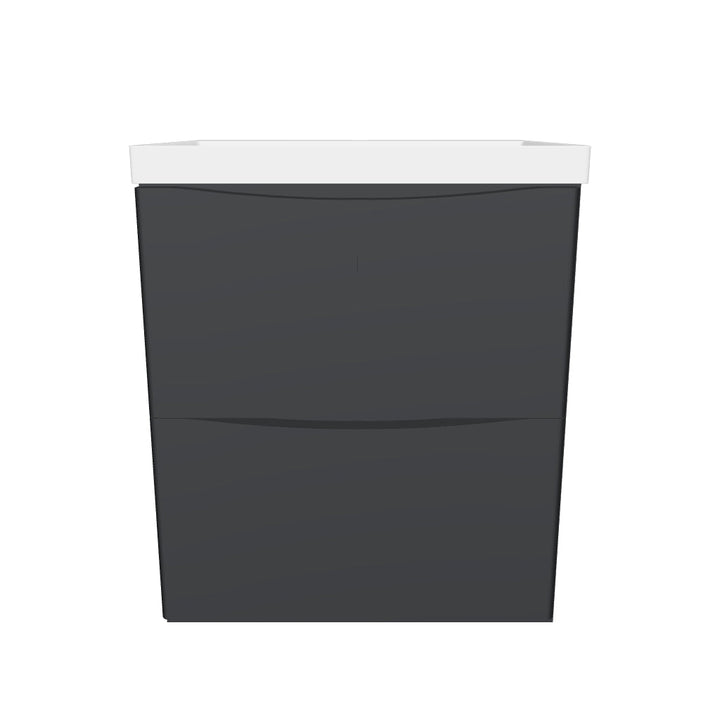 Happi 500mm Wall Hung Vanity Unit &amp; Basin - Matt Anthracite