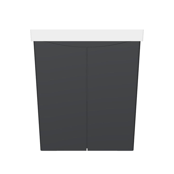 Happi 500mm Wall Hung Cloakroom Vanity Unit &amp; Basin - Matt Anthracite
