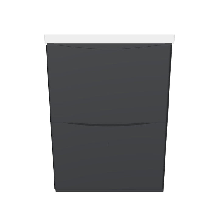 Happi 600mm Floor Standing Vanity Unit &amp; Basin - Matt Anthracite