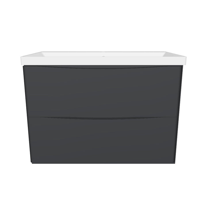Happi 800mm Wall Hung Vanity Unit &amp; Basin - Matt Anthracite
