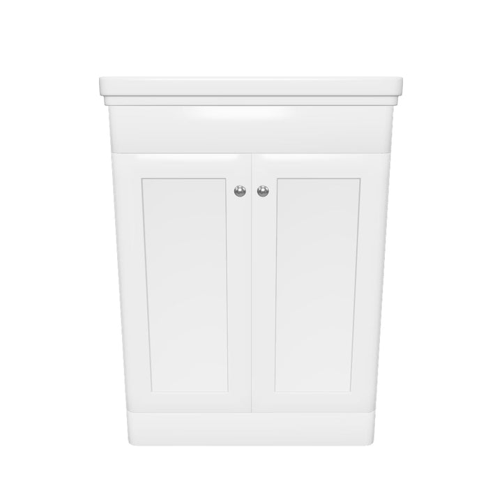 Nuie Classique 600mm Traditional Floor Standing Vanity Unit &amp; Basin - Satin White