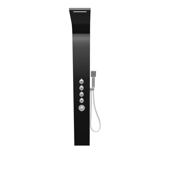 Eliseo Ricci Monsoon Waterfall Shower Tower - Black Chrome
