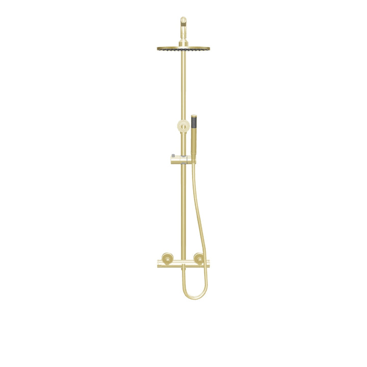 Eliseo Ricci Curve Plus Thermostatic Rain Shower with Diverter - Brushed Brass