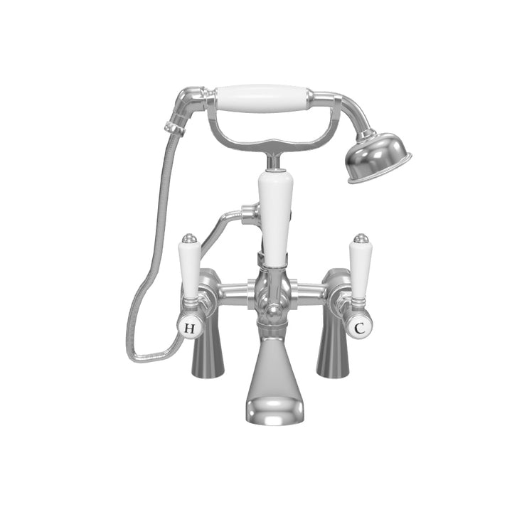 Eliseo Ricci Newbury Bath Shower Mixer - White Handles