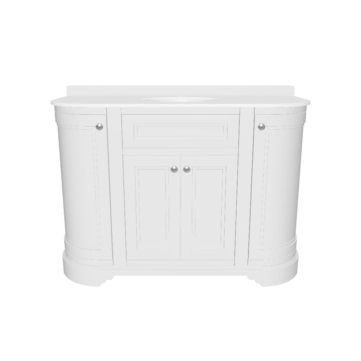 Kingsbury Classic Curved 1200mm Vanity Unit, Worktop &amp; Ceramic Basin - Signal Grey