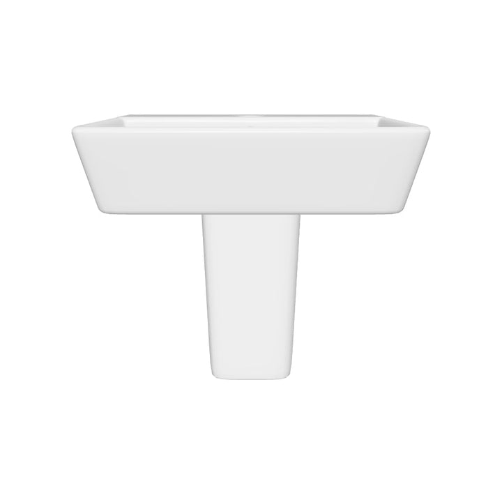 Linea Square 1 Tap Hole Basin &amp; Semi Pedestal - 450mm