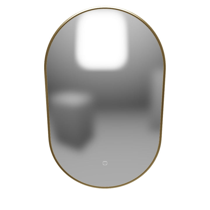 Tablet Brass Frame 800mm x 500mm LED Mirror with Colour Change