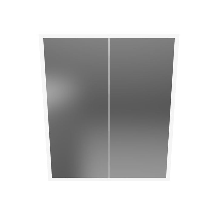 Bella LED Mirror Cabinet 700 x 600mm Double Door and Shaver - Matt Silver