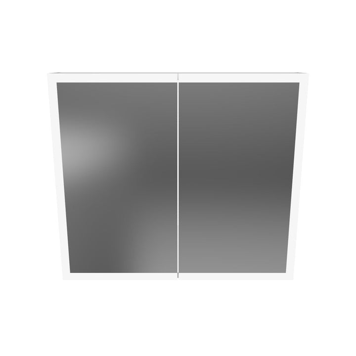 Bella LED Mirror Cabinet 700 x 800mm Double Door and Shaver - Matt Silver