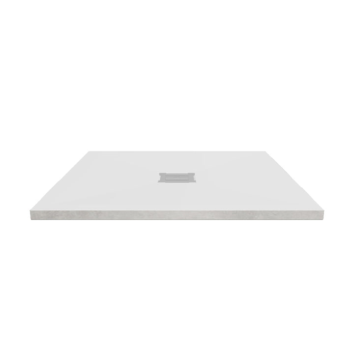 Nuie Pearlstone 900 x 900mm Slate Square Shower Tray - White
