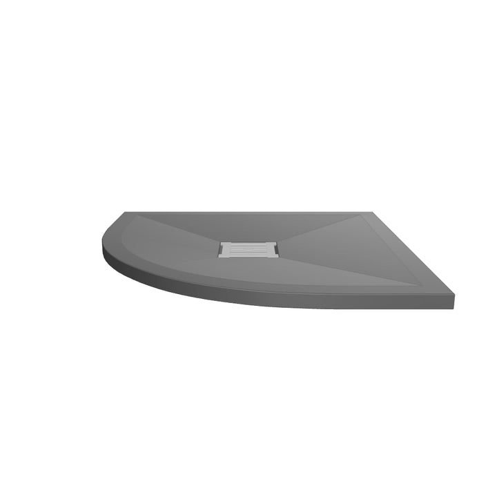 Nuie Pearlstone 800mm Slate Quadrant Shower Tray - Grey