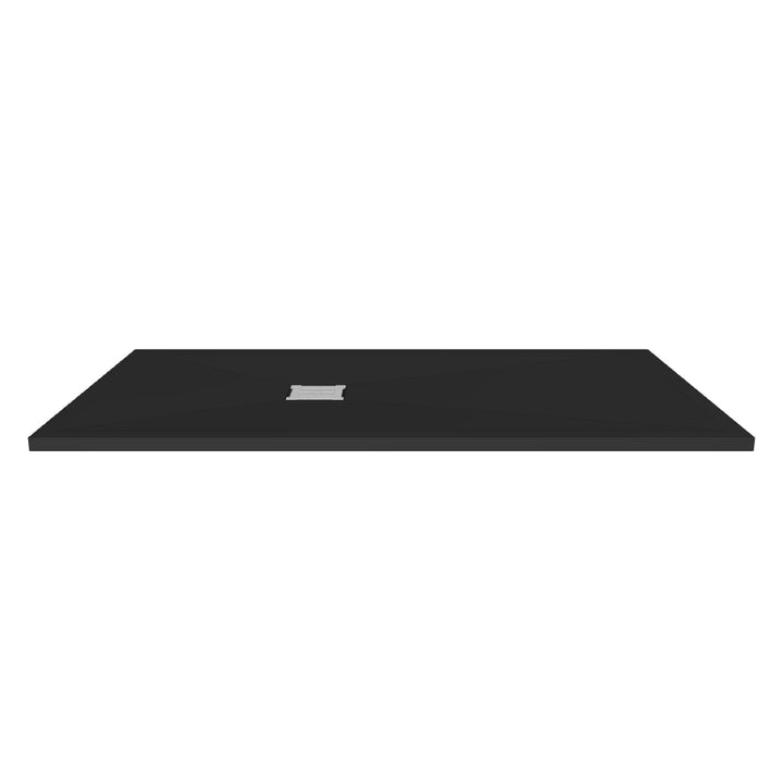 Nuie Pearlstone 1600 x 900mm Slate Rectangular Shower Tray - Black