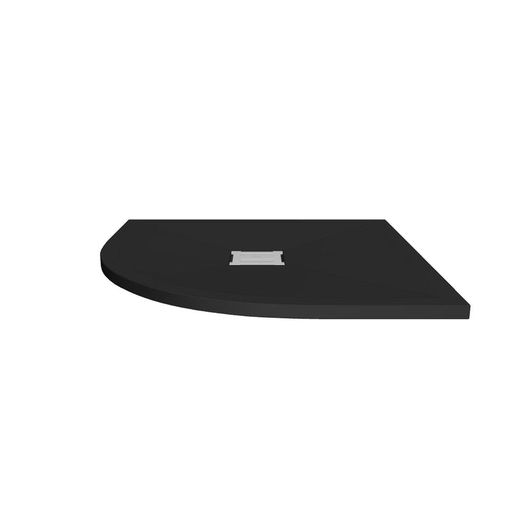 Nuie Pearlstone 900mm Slate Quadrant Shower Tray - Black