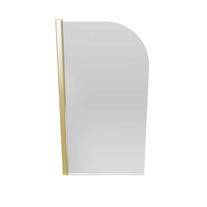 Hudson Reed Pacific Hinged Round Bath Screen - Brushed Brass