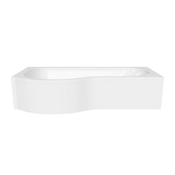 Ari 1700 x 700mm P-Shape Shower Bath, Panel &amp; Black Screen - Left Hand